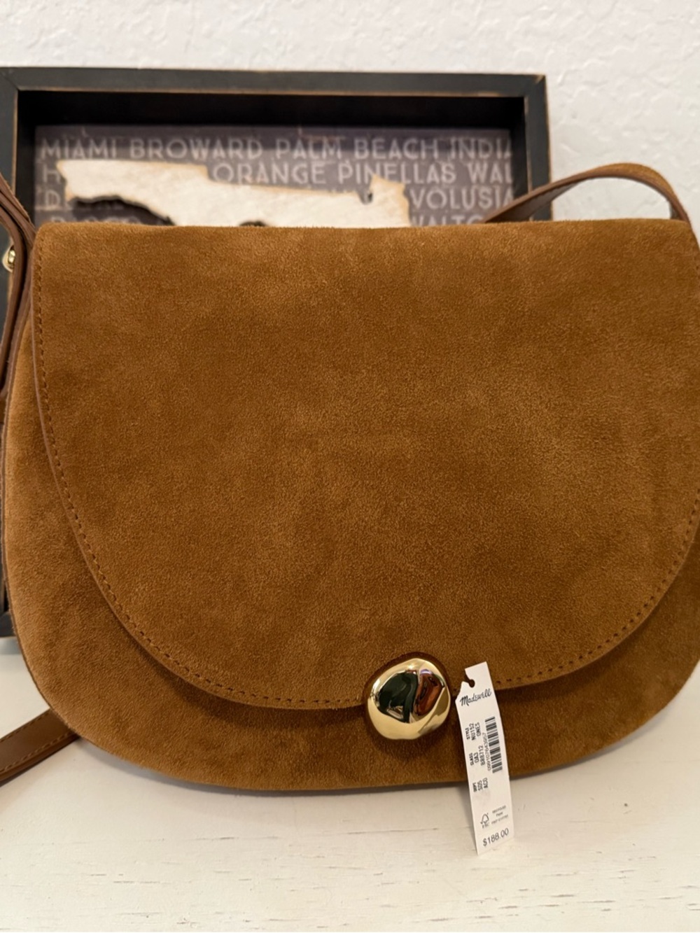 Madewell The Dakota Large Saddle Bag in cognac NEW with tags - Picture 8 of 15